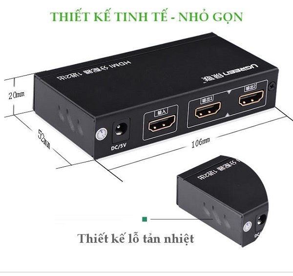 Bộ chia HDMI 1 ra 2 Ugreen 40201 chính hãng 100%